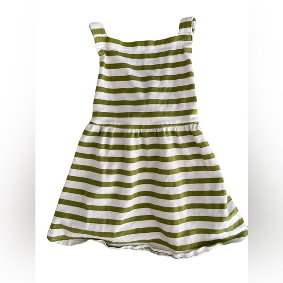Striped Green and White Kids Dress - Picture 1 of 2